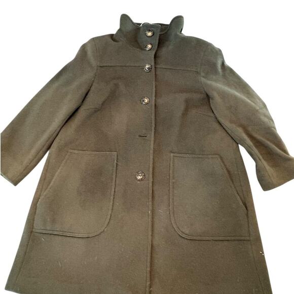 Kristen Blake Studio Collection Lambswool Blend Olive Coat - Size 14W - Picture 16 of 16